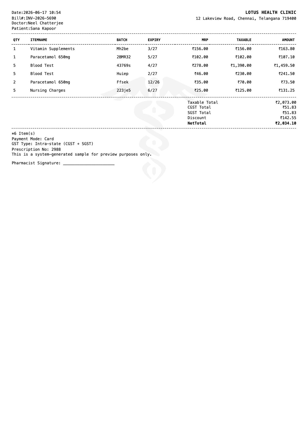 Hospital. Check Generator Best Medical Bill Generator - Hospital & Medicine Bill PDF | Bill Generator
