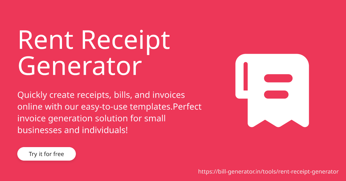 Rent receipt generator create hra rent receipts online